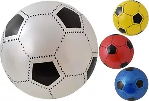 BRANDNEU KUNSTSTOFF FUSSBALL GRÖSSE ca. 9" FLACH UNAUFGEBLASEN MIT NETZ Großhandel - Bild 1 von 8