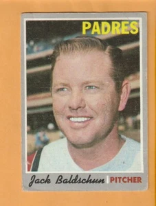 Jack Baldschun San Diego Padres 1970 Topps #284 Miami Ohio RedHawks Creased - Picture 1 of 2