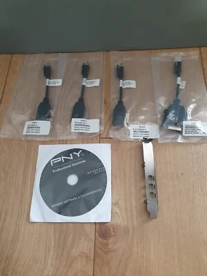 Driver DVD,3X 91008582V3, 1X 91008580V2,BRACKET 0419-085 FOR PNY NVIDIA QUADRO - Image 1 of 4