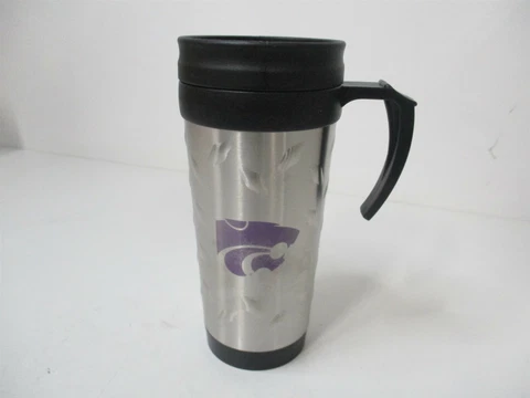 Kansas City Wildcats Silver/Black Tumbler with Handle Cover