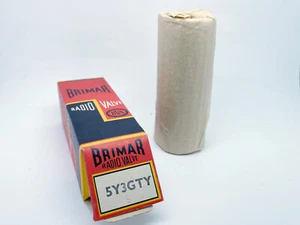 1 x Tubo de vacío rectificador base marrón hecho en Inglaterra Brimar 5Y3GTY súper raro NOS - Imagen 1 de 8