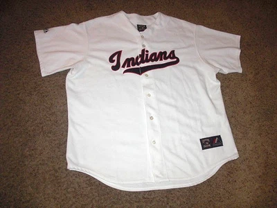 Vintage 90s CLEVELAND INDIANS Majestic Cooperstown Collection Baseball Jersey 2X - Image 1 of 4