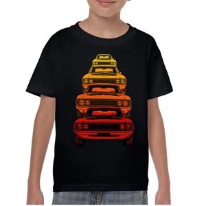 American Gradient Muscle Car Youth T-shirt 1970 Classic Vintage Power Kids - Picture 1 of 50