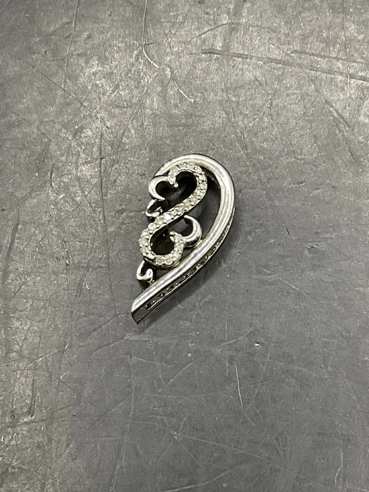 Berloque pingente "corações abertos" de diamante esterlina 925 Jane Seymour - Imagem 1 de 4