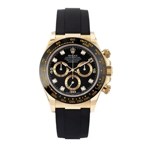 Rolex Daytona Watch 40MM Black Diamond Index Markers Dial Yellow Gold - Picture 1 of 10
