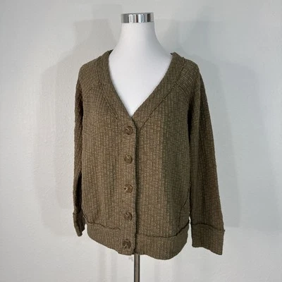 Cardigã feminino Two By Vince Camuto verde oliva tamanho XL malha nubby - Imagem 1 de 4