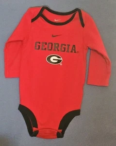 Nike UGA Georgia Bulldogs One Piece Baby Jersey Romper 3-6 Months Red - Picture 1 of 4