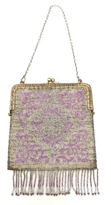 Antique beaded Flapper Purse 1920s Made In France Vintage Art Deco - Image 1 of 2