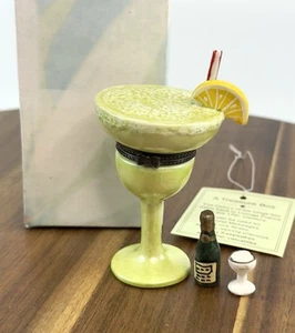 Caja de baratijas con bisagras de porcelana Margarita bebida de cóctel - Imagen 1 de 9