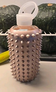 bkr Spiked 1L (32 oz) Glass Water Bottle Pink Rose Gold Tutu Sleeve Silicone - Picture 1 of 5