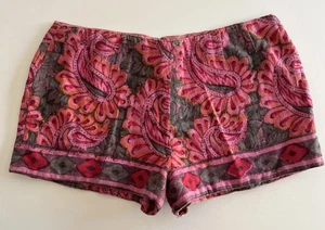 Vintage Damen 60er Shorts hellrosa Leinen geblümt 1960er Größe 8, 29 Zoll Taille - Bild 1 von 8