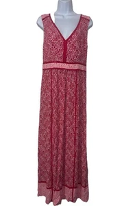 Boden rotes ärmelloses Maxikleid V-Ausschnitt US 8 - Bild 1 von 10