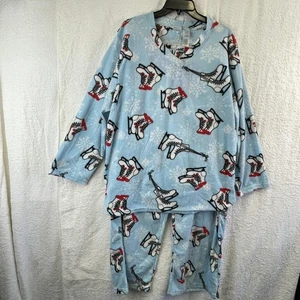 Mayfair Conjunto de Pijama Mujer 2XL Azul Polar Patines de Hielo Estampado de Copo de Nieve Invierno - Imagen 1 de 19