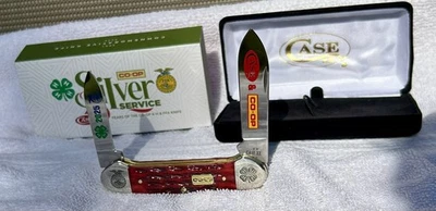 CUCHILLO CASE XX 2025 4-H FFA COOPERATIVO 25 ANIVERSARIO HUESO ROJO HERENCIA CANOA jigged Foto 1 de 4
