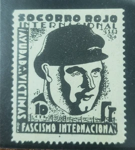 VIÑETA POLÍTICA REPUBLICANA. AFINET 52 *. 10 CT NEGRO ERNEST THAELMAN. - Picture 1 of 2