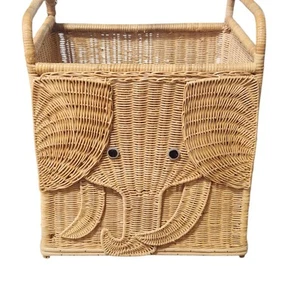 Vintage Rattan Wicker Elephant Trunk Storage Chest Basket Baby Nursery - Bild 1 von 11