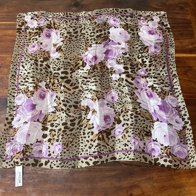 Bufanda de seda vintage Oscar de la Renta cuadrada 21X21 Foto 1 de 4