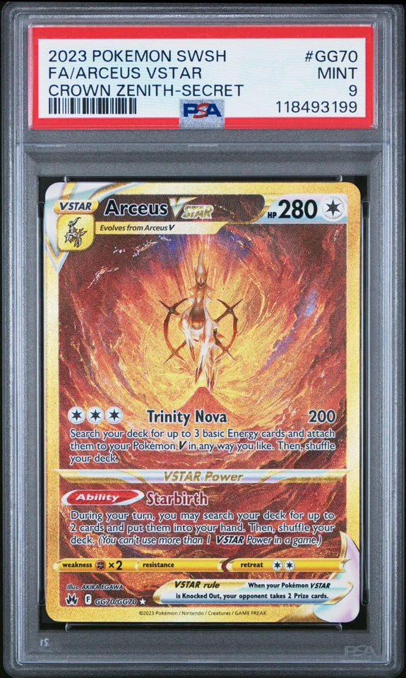 2023 Pokemon SWSH Crown Zenith #GG70 Arceus VSTAR FA Secret Rare PSA 9 - Image 1 of 2