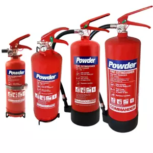 ALL SIZES DRY POWDER FIRE EXTINGUISHERS FOR CAR/CARAVAN/VAN/OFFICE/FACTORY/ABC - Picture 1 of 9