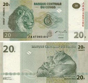 Congo 20 francs 2003 UNC (P94) - Picture 1 of 1