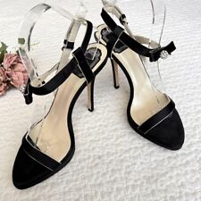 Christian Dior Stone Swarovski Ribbon Pumps Shoes US9 Leather Black Used JP Auth