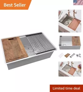 33-Inch Stainless Steel Workstation Sink with LedgeFit Customization - Picture 1 of 11