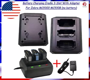 Battery Charging Cradle 3-Slot With Adapter For Zebra MC9300 MC930B (no battery) - Picture 1 of 8