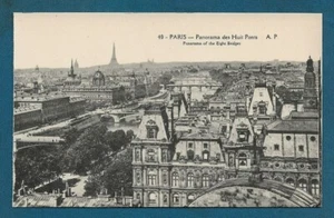 PARÍS - Panorama de los Ocho Puentes, Francia ¡antigua postal vintage años 20! - Imagen 1 de 2