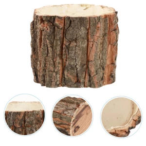 Wood Stump Plant Vase Rustic Flower Holder Wood Planter Stump Succulent Pot - Picture 1 of 12