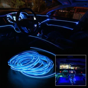 2M Blue Auto Car Interior Atmosphere Wire Strip Light LED Decor Lamp Accessories - Picture 1 of 12