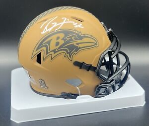 Ray Lewis Signed Autographed Ravens Salute To Service 2 Mini Helmet Beckett BAS
