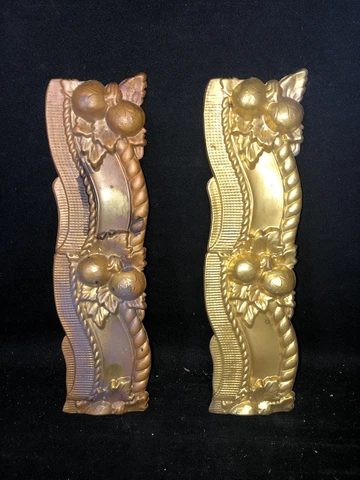 Pr 1920’s 13 5/8” Brass Pediments Cover