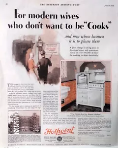 1929 Hotpoint Multifunktion Modern Herd/Ofen Druck Werbung Ehemann/Ehefrau - Bild 1 von 5
