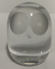 Vintage MCM Hadeland Denmark Art Glass Owl Crystal Figurine Paperweight