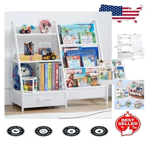 Sturdy Kids Bookshelf with Toy Organizer - 3 Tier Design for Learning Spaces - Picture 1 of 9