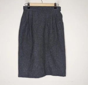 Vintage 80s Pendleton Womens 10 27" 100% Virgin Wool Gray Midi Skirt USA Made - Picture 1 of 5