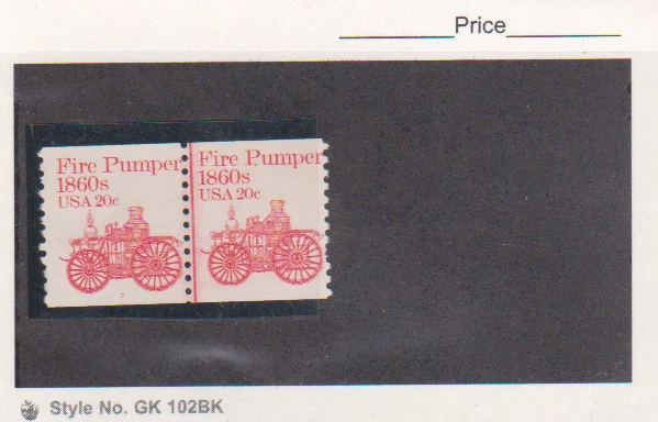 US Scott # 1908, placa #7 línea de bobina par 1981 bomba contra incendios 20c FVF MNH Foto 1 de 1
