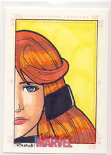 2008 Women of Marvel Sketch Card Molinelli Crystal yellow