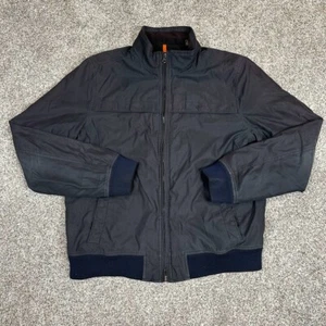 Dockers Bomber Jacket Mens Size Large Black Zip Vtg Look - Picture 1 of 9