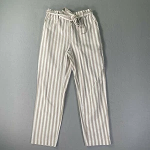 Zara Basic Pants Womens Extra Small XS Mid Rise Straight Leg Striped Stretchy - Picture 1 of 10