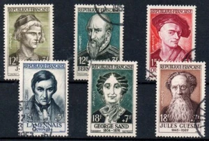 1957 - Francia - Personaggi celebri dal XIII al XIX secolo, 6 val. usati - Foto 1 di 1