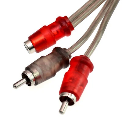 CONEXT LINK 3 Audio RCA Interconnect Y Cable Patch 2 Male to 1 Female Plug OFC Spiral Braid