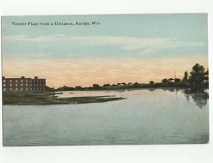 Vintage 1914 Postcard Veneer Plant Factory Antigo WI - Picture 1 of 2