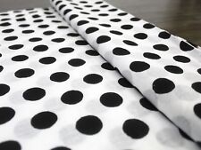 Indian Cotton 2.5 Yards Fabric Black White Polka Dot Printed Dressmaking Fabric