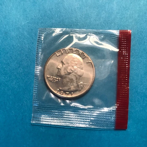 1971 D Washington Quarter  Unc  Mint Cello Denver   FREE SHIP Cover