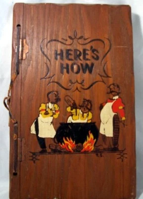 Vintage Here's How Mixed Drinks Three Mountaineers 1941 Wood Cover Copper Hinges - Image 1 of 4
