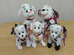 Lot of 5 Disney Store 101 Dalmatians Movie Plush Black & White Spotted Dogs 6"&4 - Picture 1 of 7