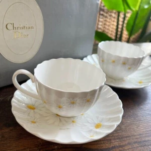 Christian Dior Pair Margaret cup and saucer White With box - Picture 1 of 15