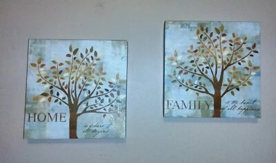 Набор из 2 холщовых вывесок для семьи и дома - Изображение 1 из 4