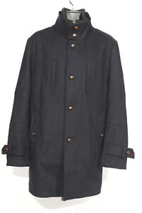 Burton Pea Coat Jacket Large 41-44" Chest Black Duffle Wool Blend Mens